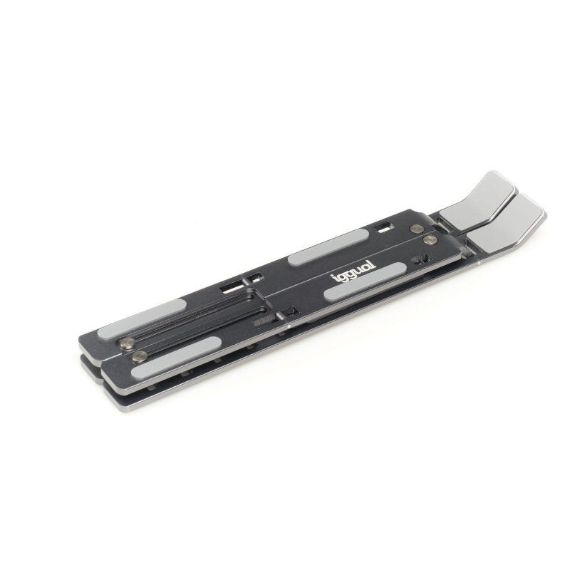 Iggual Soporte Portátil Plegable Aluminio Gris