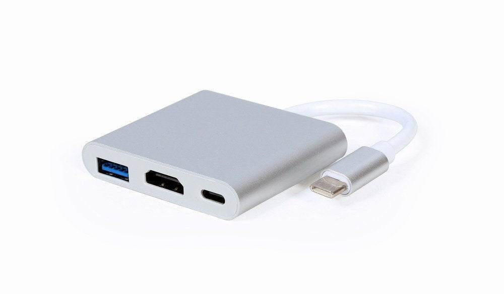 Gembird A-Cm-Hdmif-02-Sv Interfaz De Cable / Adaptador De Género Usb-C / Usb-C Hdmi / Usb-A Silver