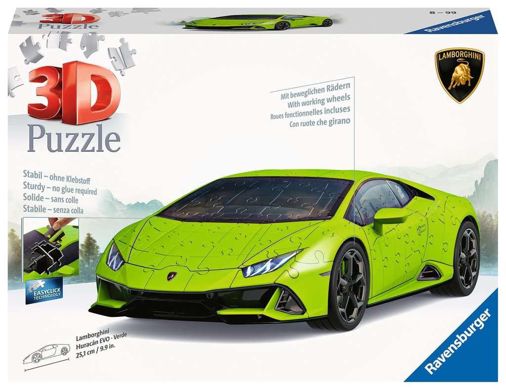 Ravensburger Puzzle 3d Lamborghini Huracán Evo Verde 108 Piezas 11559
