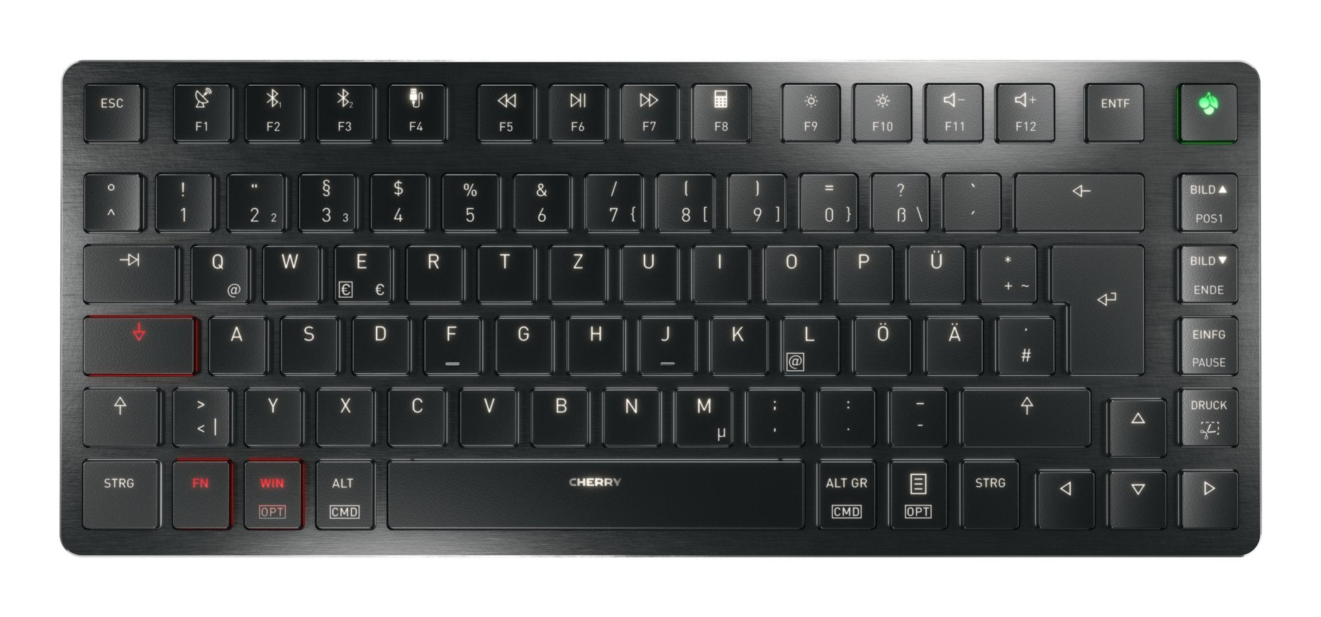 EAN 4025112117671 - CHERRY KW X ULP 2.0 MINI teclado Hogar / Oficina USB + RF Wireless + Bluetooth QWERTZ Alemán Negro imagen 1