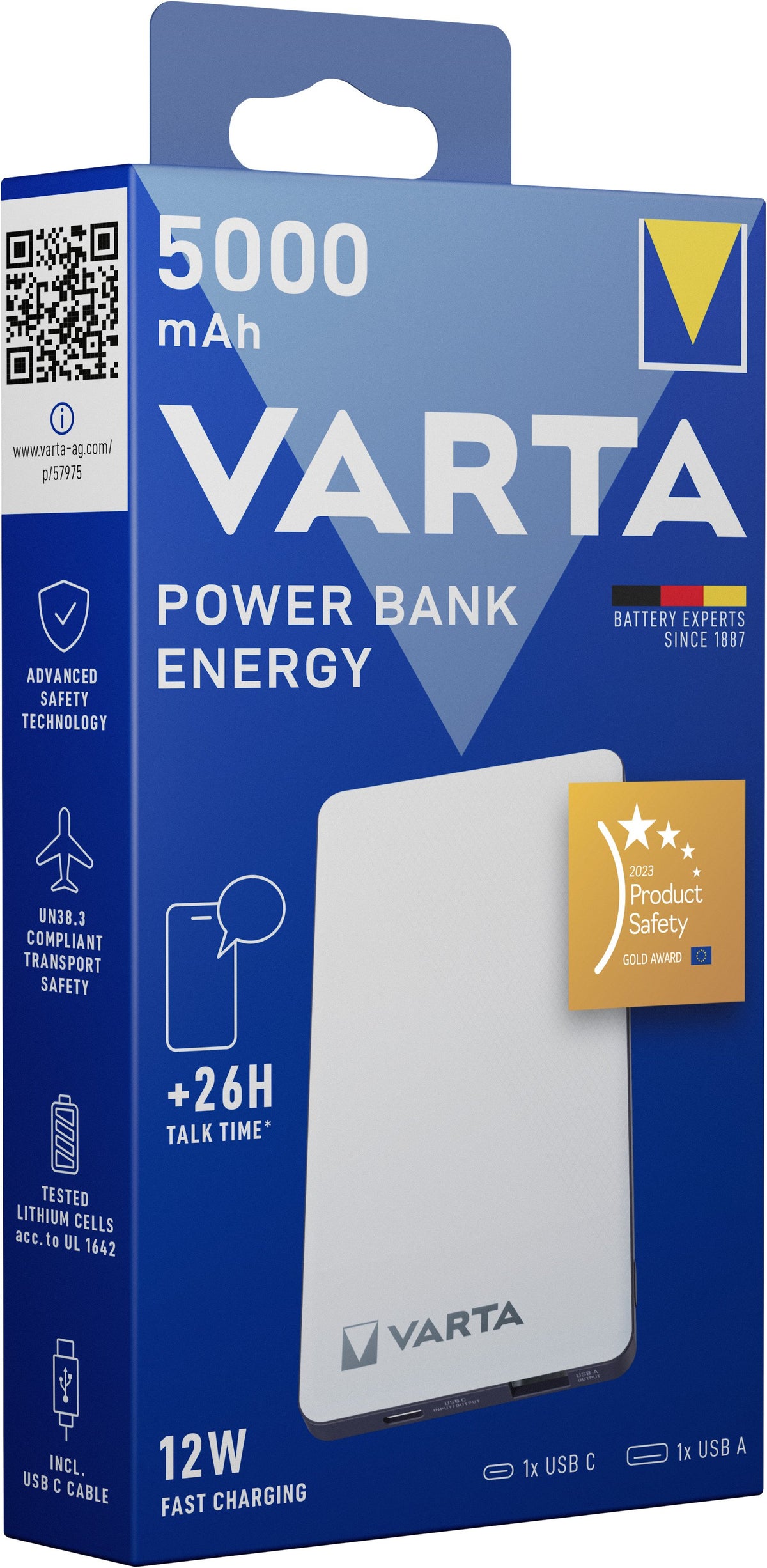 EAN 4008496018765 - Varta Energy 5000 Polímero de litio 5000 mAh Negro, Blanco imagen 7