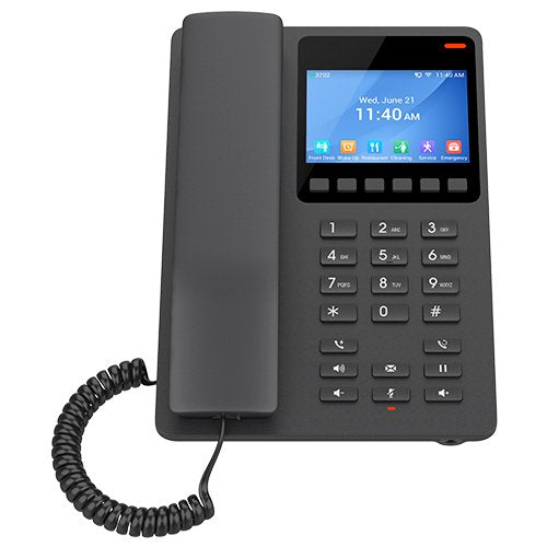 Grandstream Ghp630 - Telã©Fono Ip Para Hotel, Pantalla Color 3.5", Negro, Poe (F.A. No Incluida)