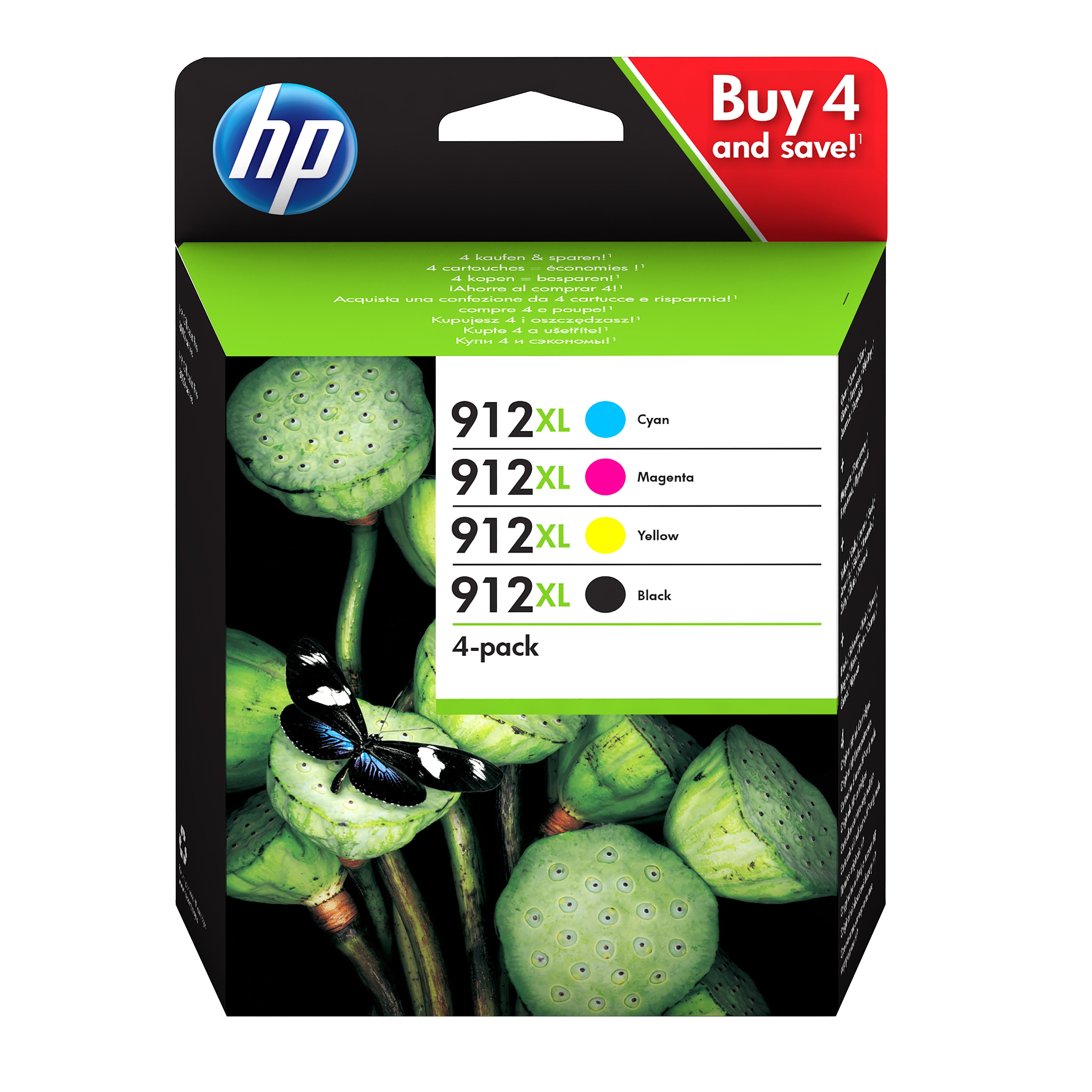 EAN 2200000047427 - HP 912XL 4-pack Black/Cyan/Magenta/Yellow Original Ink Cartridges cartucho de tinta 4 pieza(s) Alto rendi imagen 1