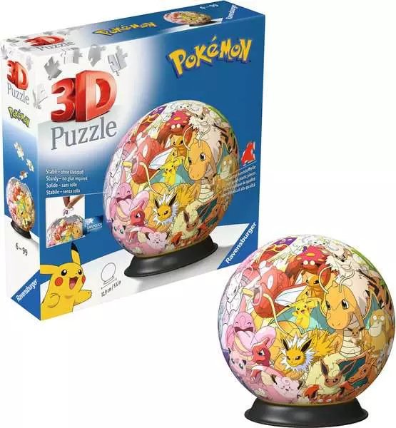 EAN 4005556115952 - Ravensburger 3D Puzzle Ball: Pokémon - Kanto Region Puzle 3D 73 pieza(s) Dibujos imagen 3