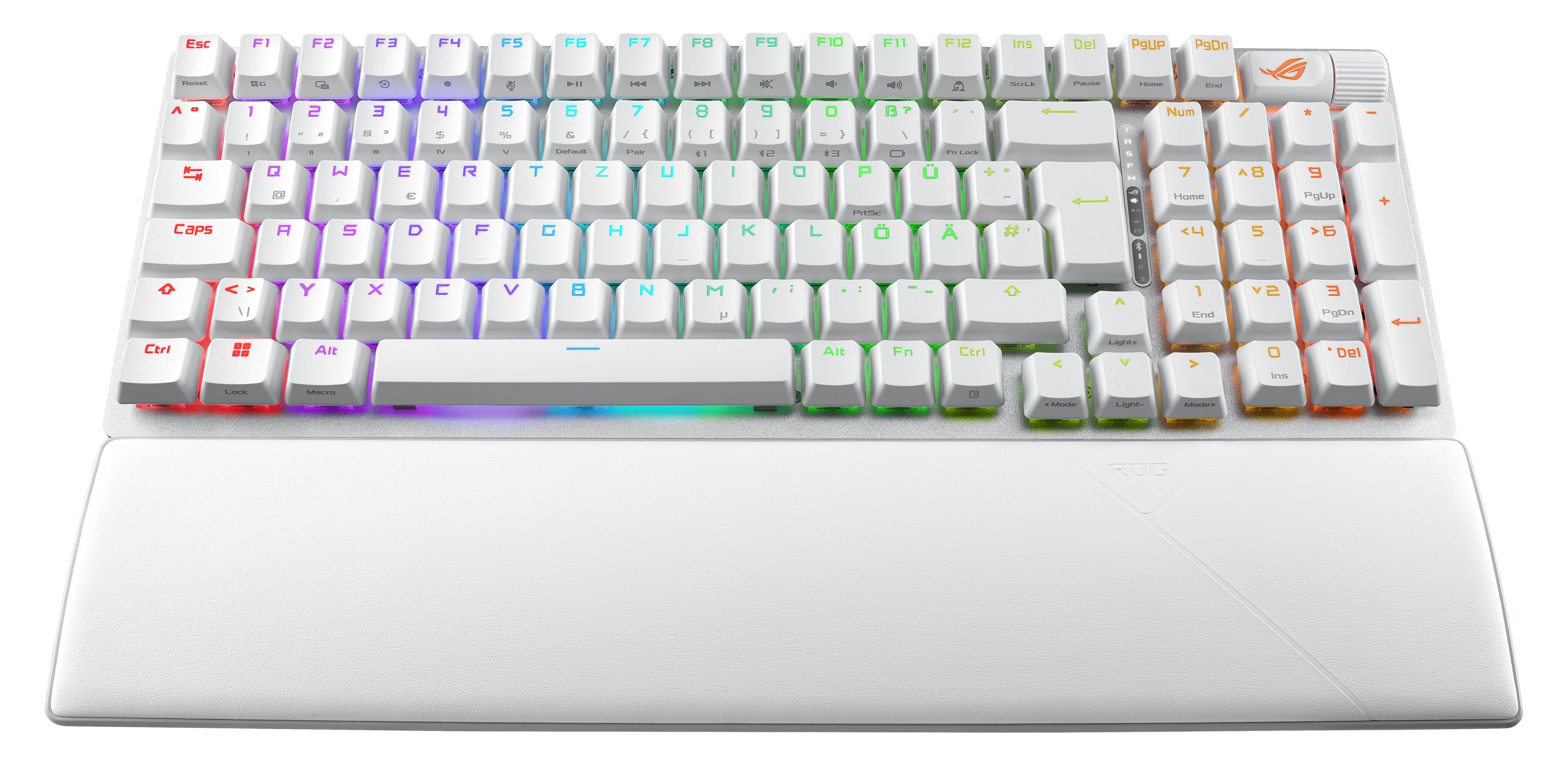 Teclado Alemán Asus Rog Strix Scope Ii 96 Wireless Usb + Rf Wireless + Bluetooth Qwertz Blanco