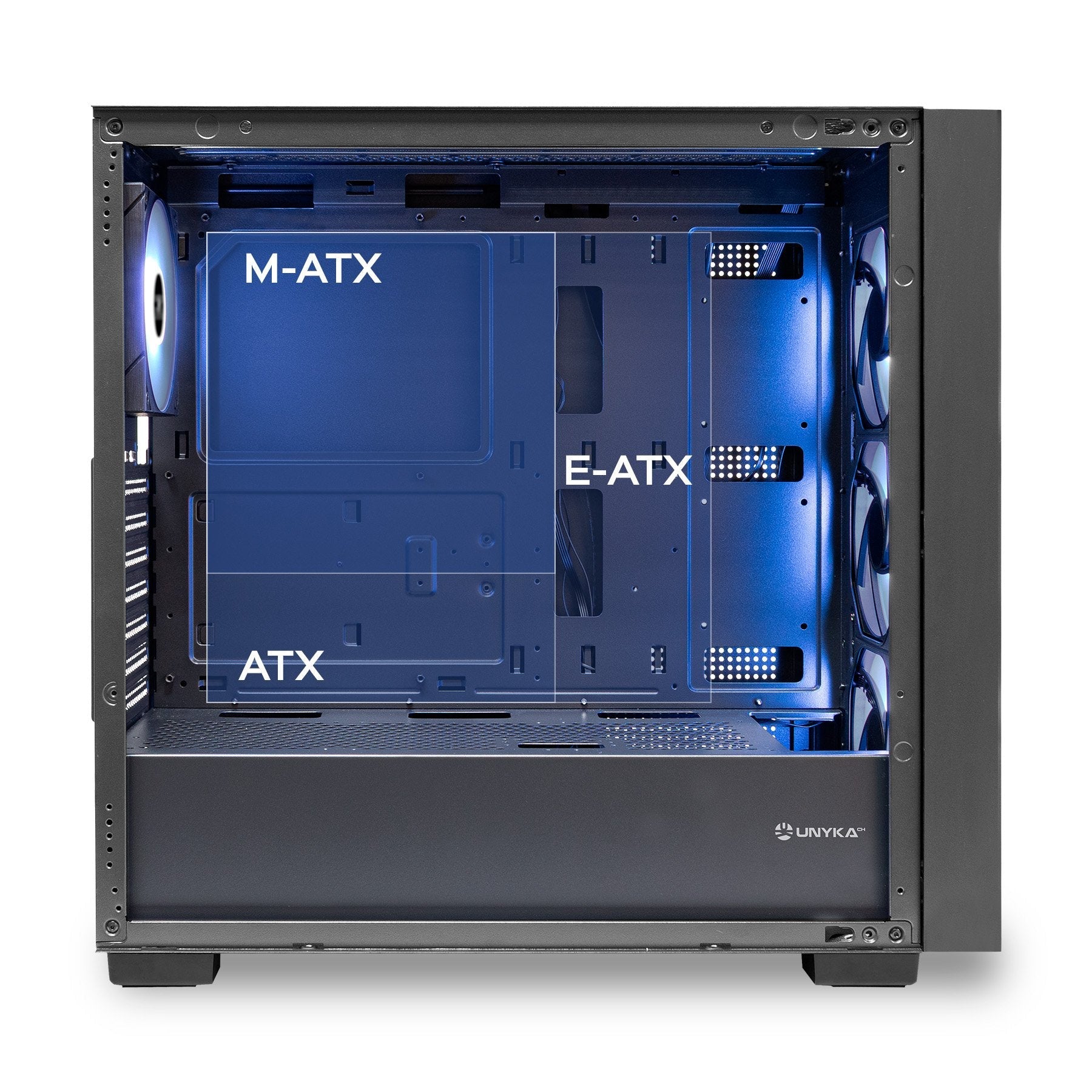 Caja Pc Unykach Revelat Mesh Black Atx, Micro Atx, Itx - 3.5", 2.5" - Usb-A 3.0, Usb-C Y