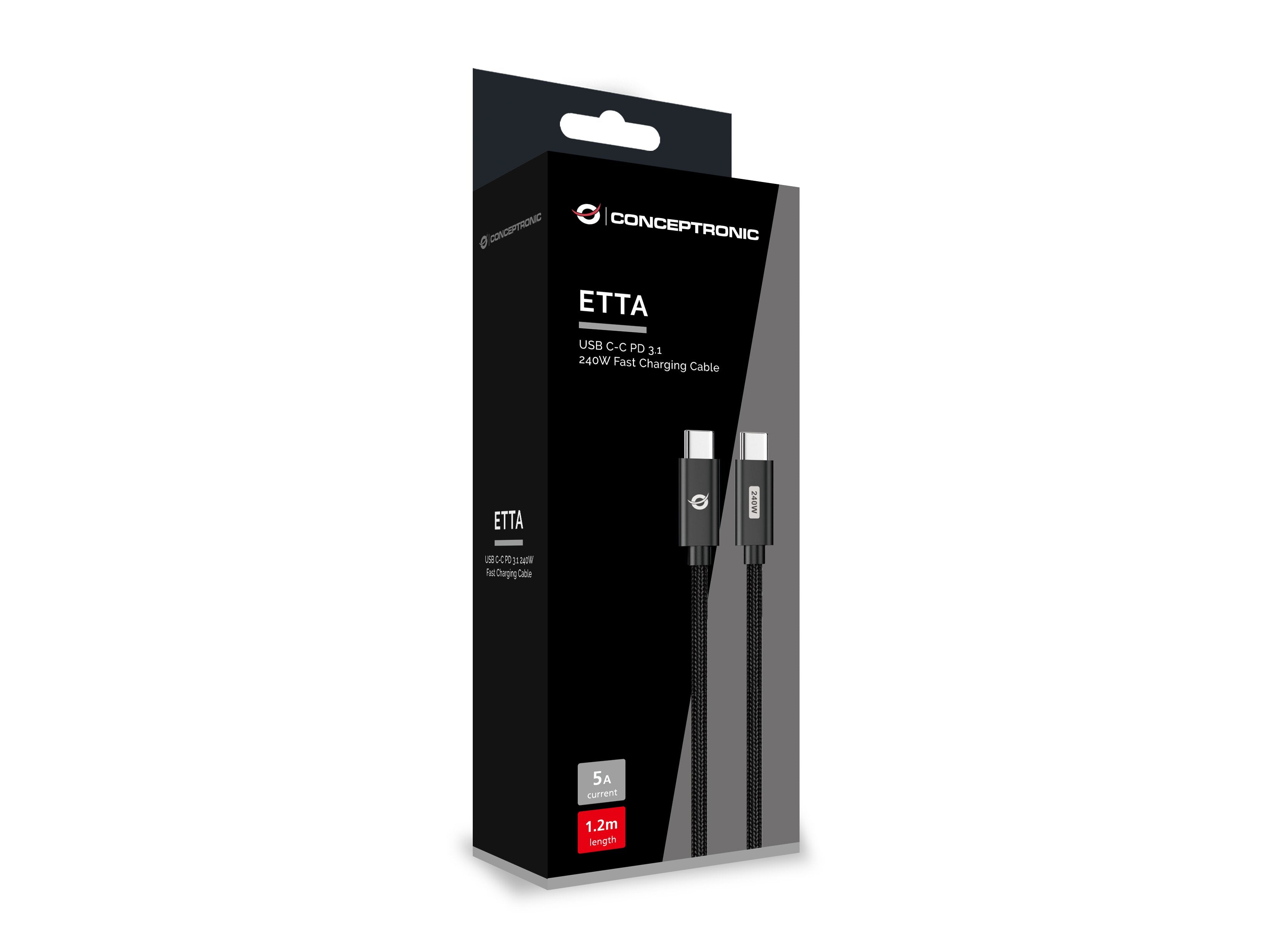 EAN 4015867237922 - Conceptronic ETTA03B12 cable USB USB 2.0 1,2 m USB C Negro imagen 4