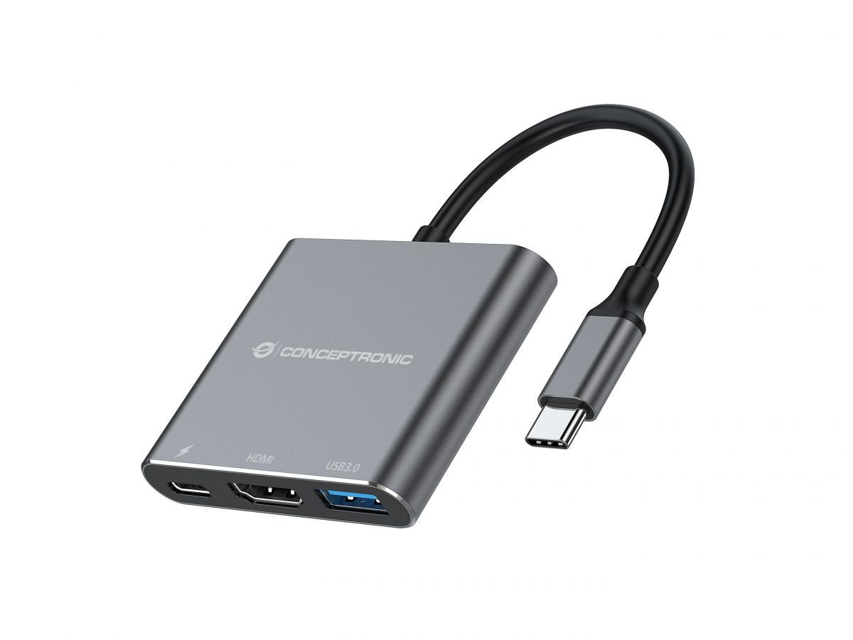 Adaptador Usb-C 3en1 Conceptronic Donn018 Hdmi Usb -A 3.0 Usb-C Pd 100w A