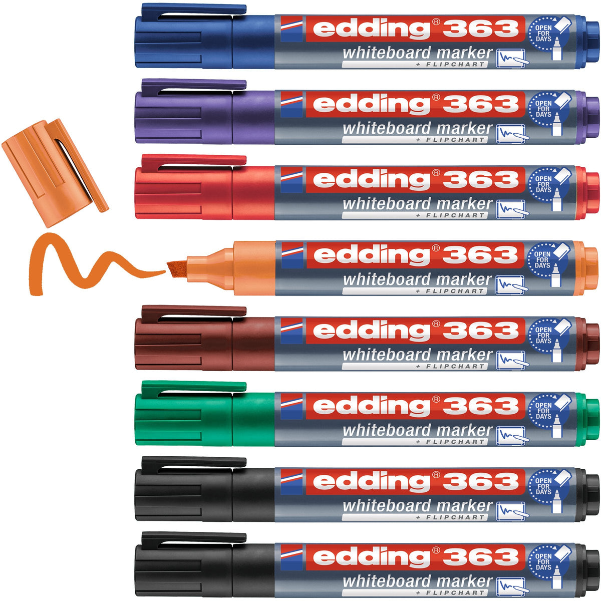 Edding Whiteboardmarker 1-5mm Sort. 8 Ud.