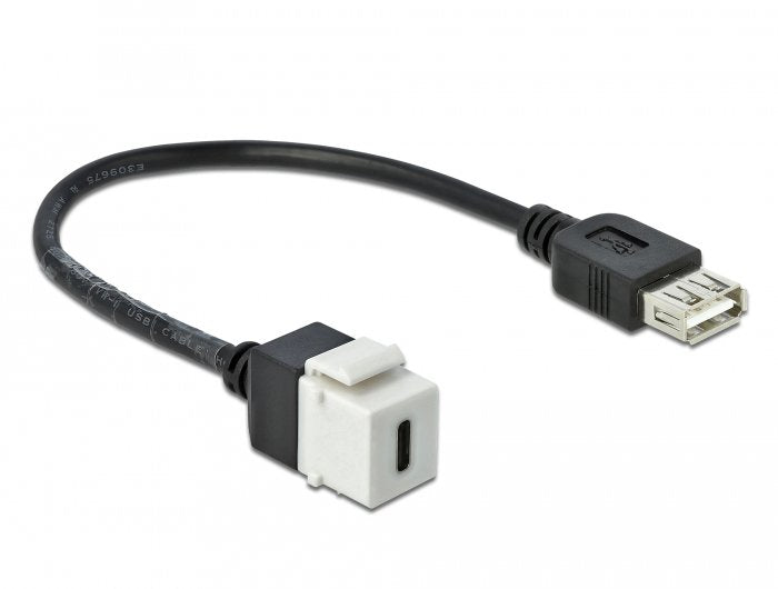 Delock Keystone Modul Usb 2.0 C Buchse > Usb 2.0 A Buchse Mit Cable