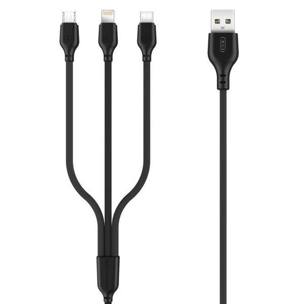 EAN 6920680862689 - PINBOX XONB103BK cable USB USB 2.0 1 m USB A USB C/Micro-USB B/Lightning imagen 1
