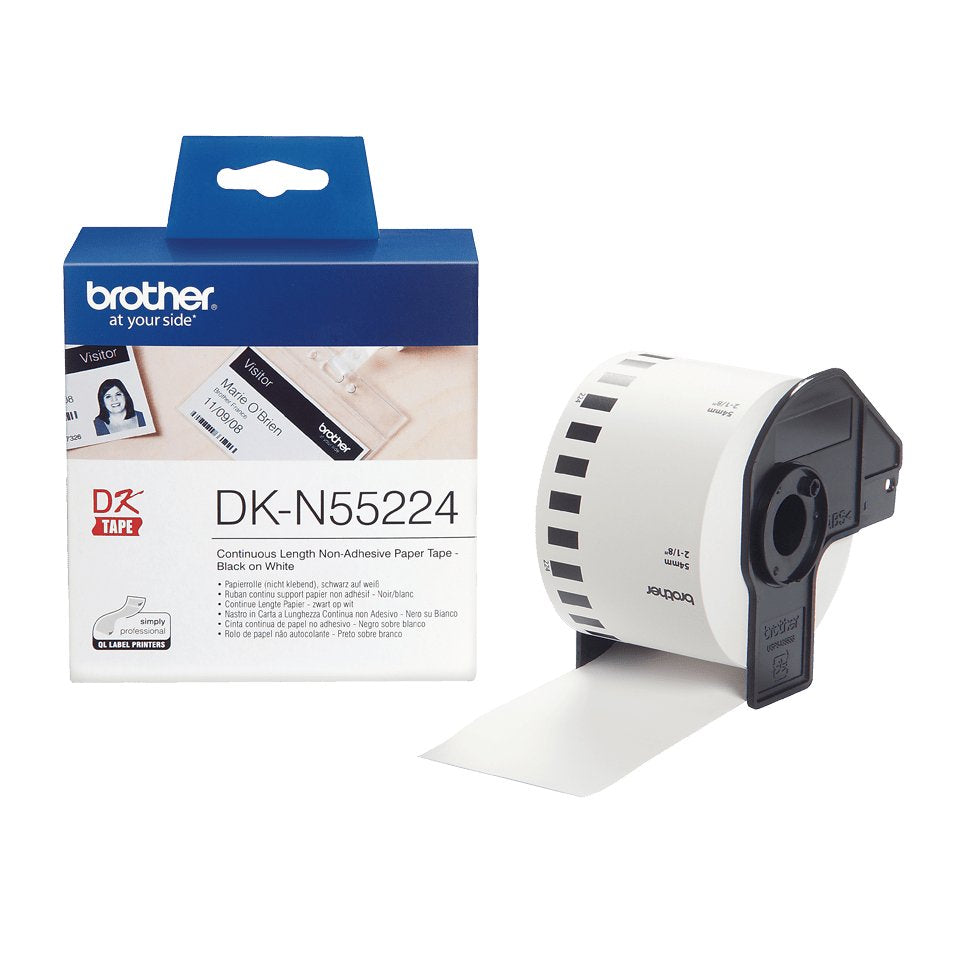 Brother Etiquetas Cinta Continua Dkn55224 Papel Blanca No Adhesiva Tarjetas Identificacion