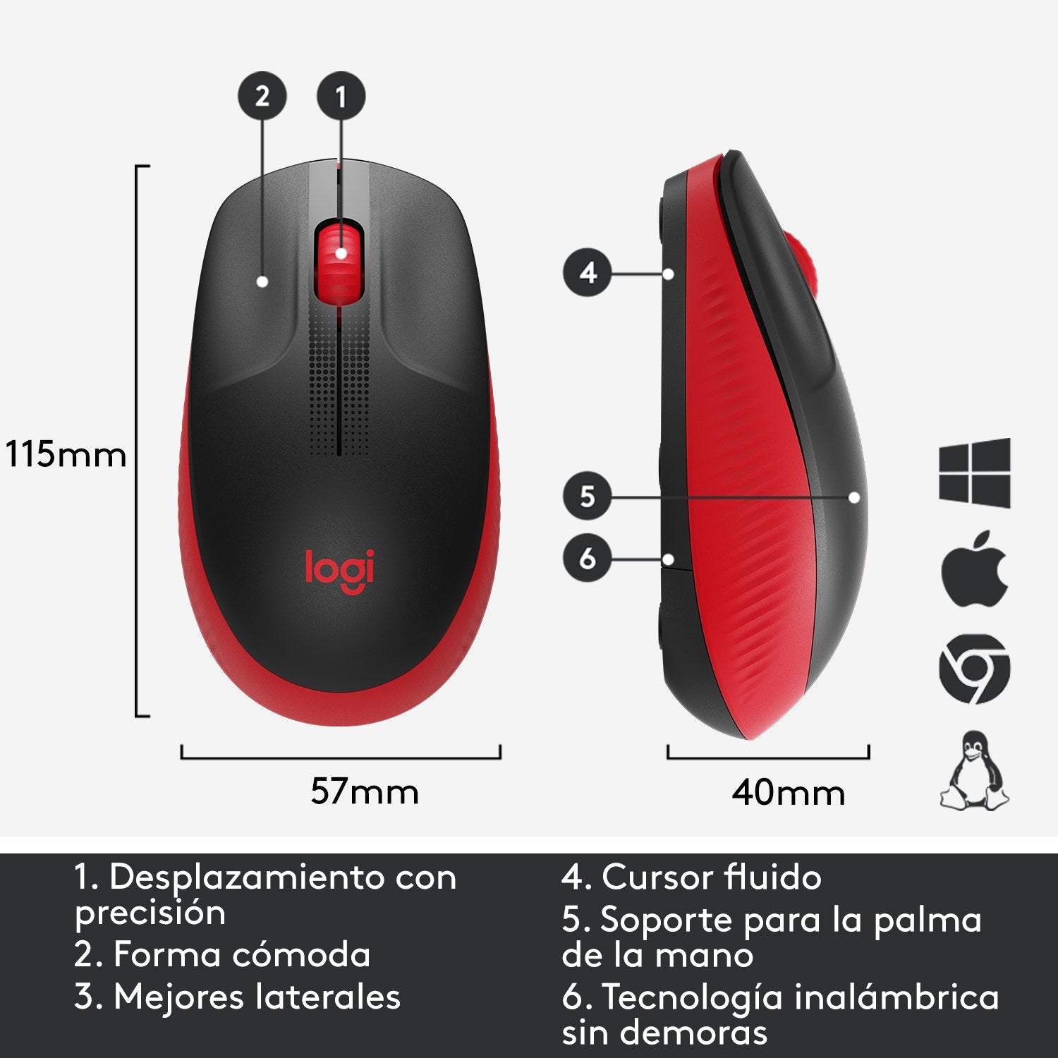 EAN 5099206091856 - Logitech 910-005908 ratón Oficina Ambidextro RF inalámbrico Óptico 1000 DPI imagen 11