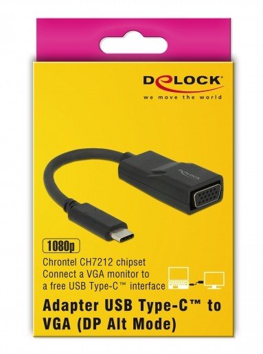 Delock Adaptadorcable Usb Tipo-C Macho > Vga Hembra Negro
