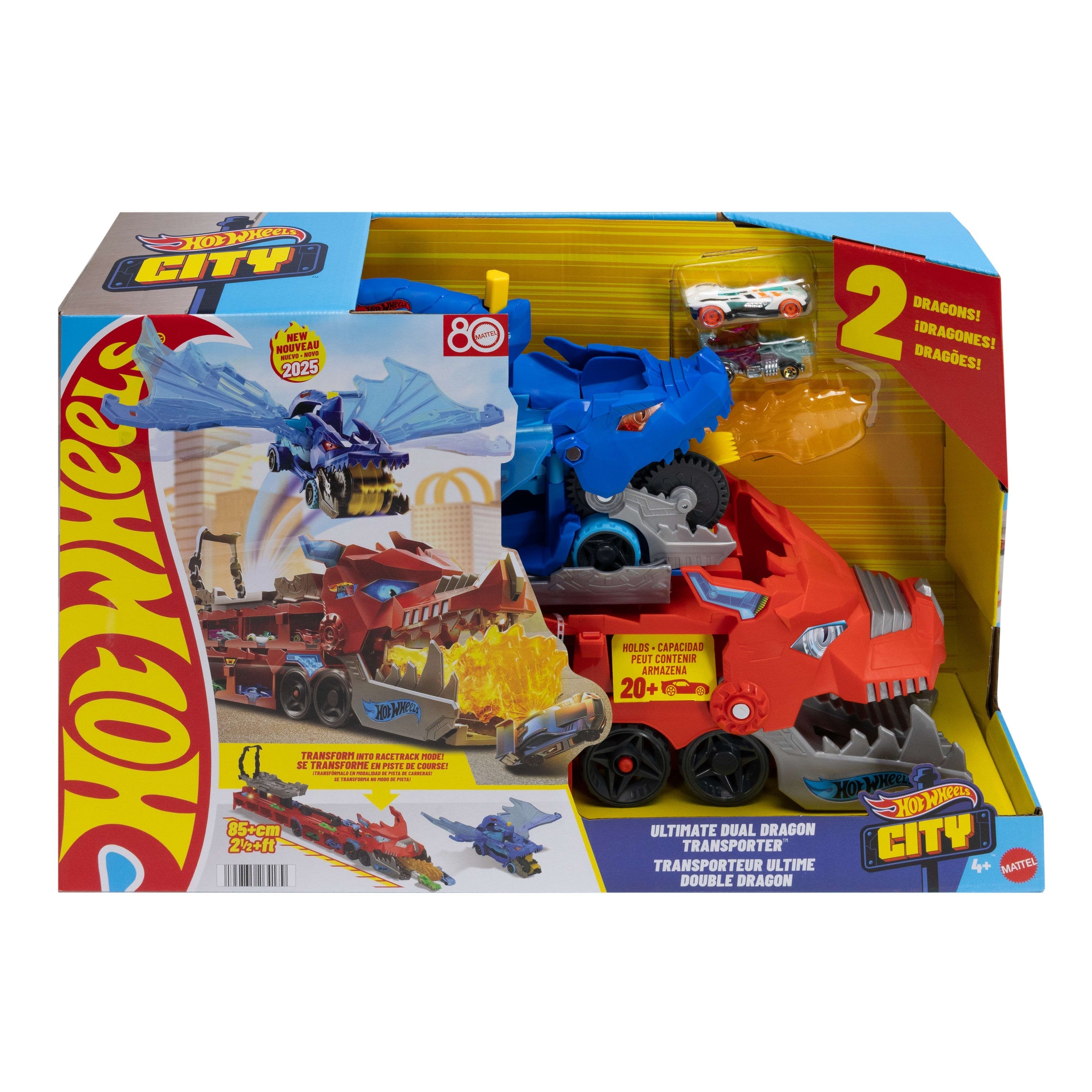 Mattel City Ultimativer 2-In-1 Drachen Transporter Jbm72