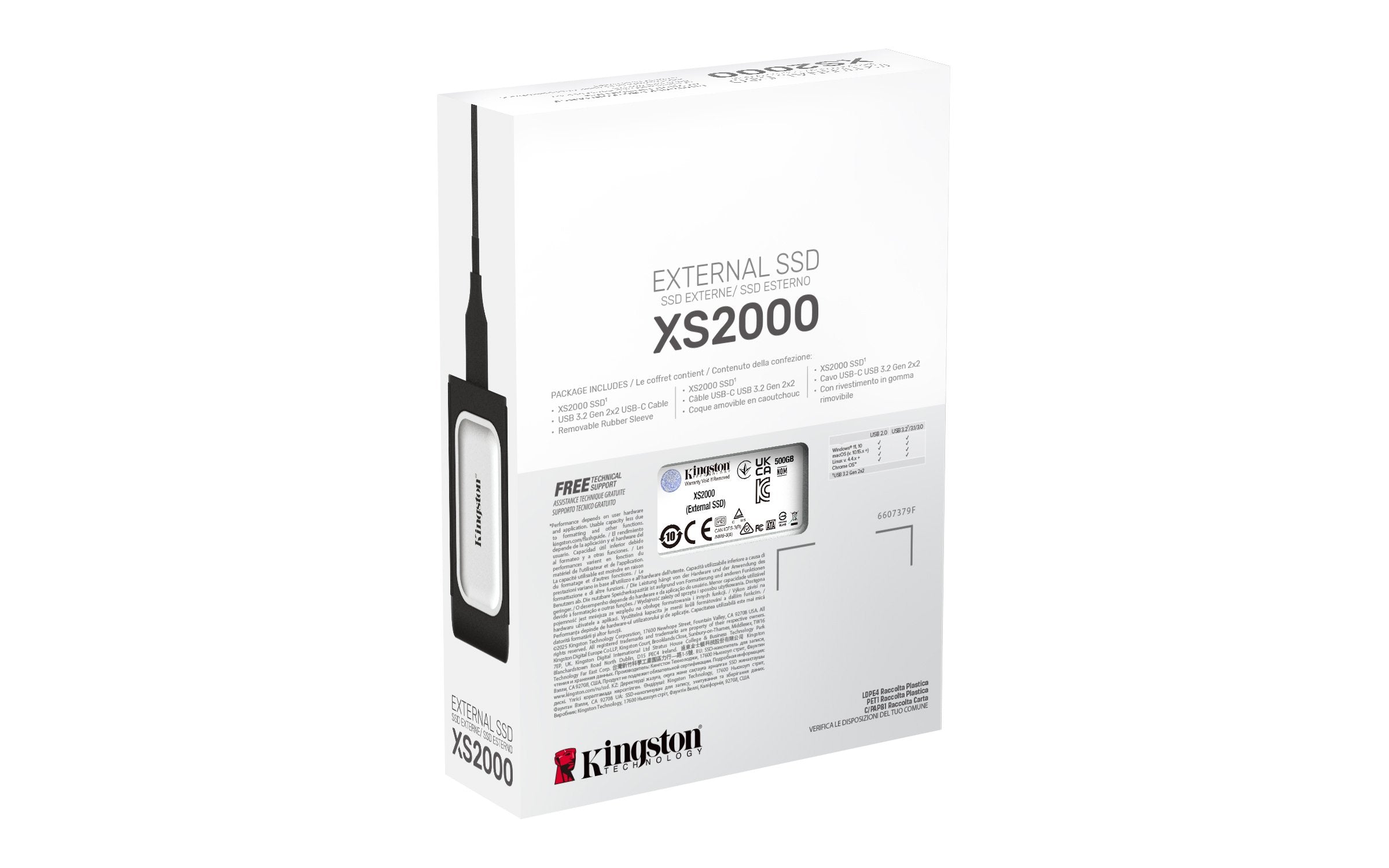 EAN 0740617321357 - Kingston Technology XS2000 500 GB USB Tipo C 3.2 Gen 2 (3.1 Gen 2) Negro, Plata imagen 7