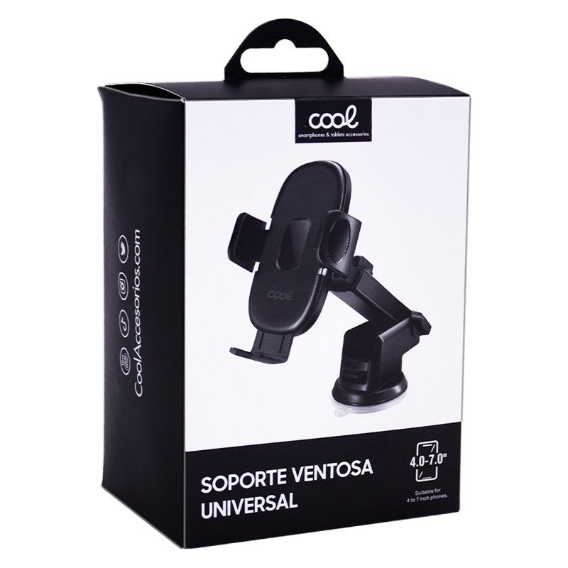 Cool Soporte Universal Movil Coche Ventosa One Click Negro