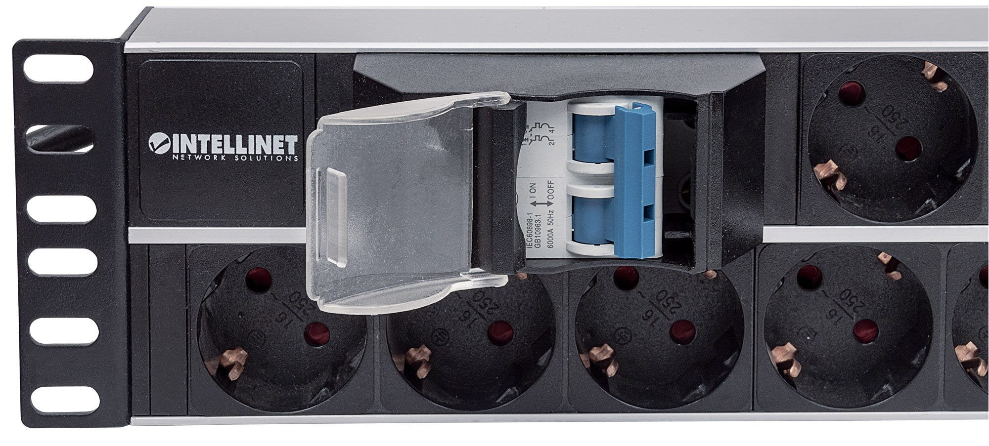 EAN 0766623714051 - Intellinet 714051 unidad de distribución de energía (PDU) 15 salidas AC 2U Aluminio, Negro imagen 4