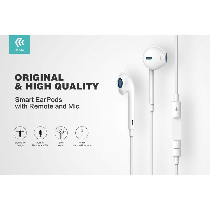 Earpods Inteligentes Con Control Remoto Y Micrófono Blanco