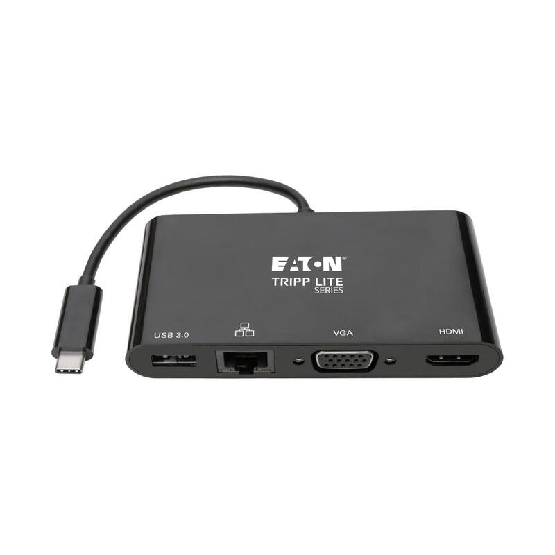 Eaton Tripp Lite Usb-C Multiport Adapter 4k Hdmi Vga Usb-A Gbe Hdcp Black