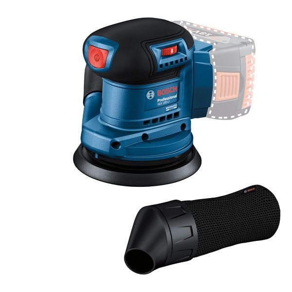 Lijadora Excéntrica A Batería Bosch Professional Gex 185-Li Professional Solo, 18 Voltios Azul/Negro, Sin Batería Ni Cargador, Ø 125 Mm 06013a5020