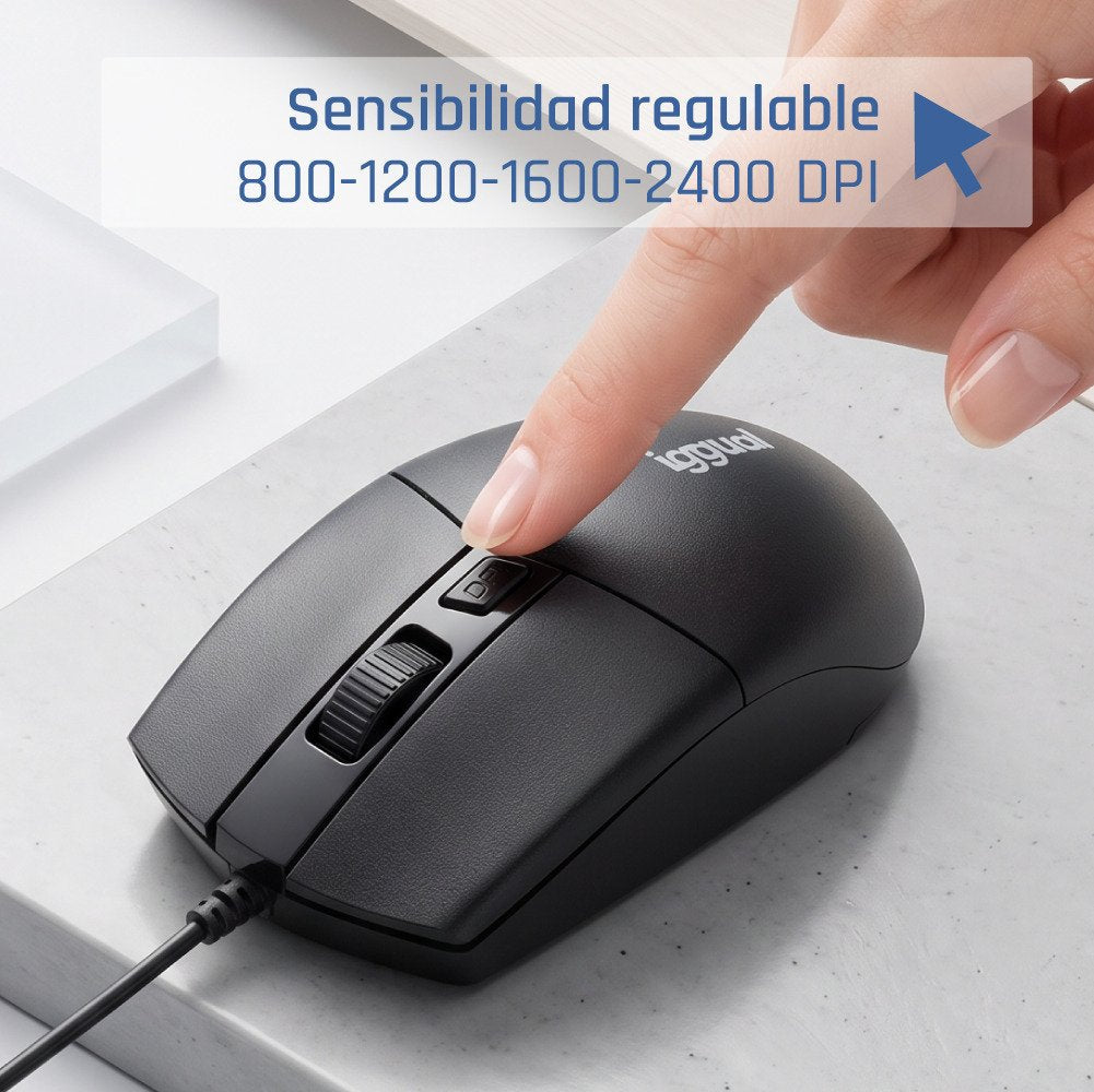 EAN 8435364320440 - iggual COM-BUSINESS2-2400DPI ratón Hogar Ambidextro USB tipo A imagen 3