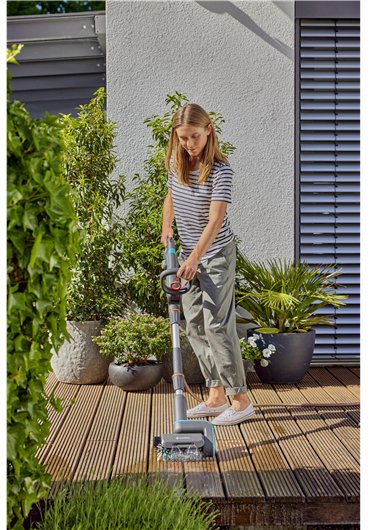 Limpiador Múltiple Inalámbrico Gardena Aquabrush Patio 18v P4a, Limpiador Para Suelos Duros Gris/Turquesa, Batería Li-Ion 2,5ah P4a, Power For All Alliance 14841-20