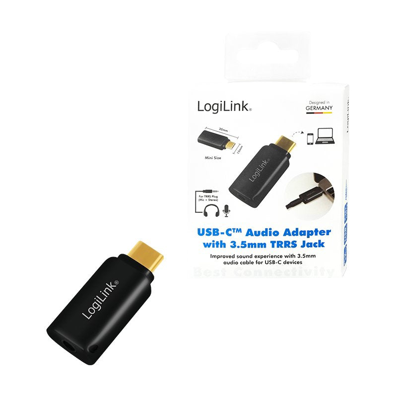 Logilink Ua0356 Adaptador Usb-C A Jack 3,5 Mm Negro