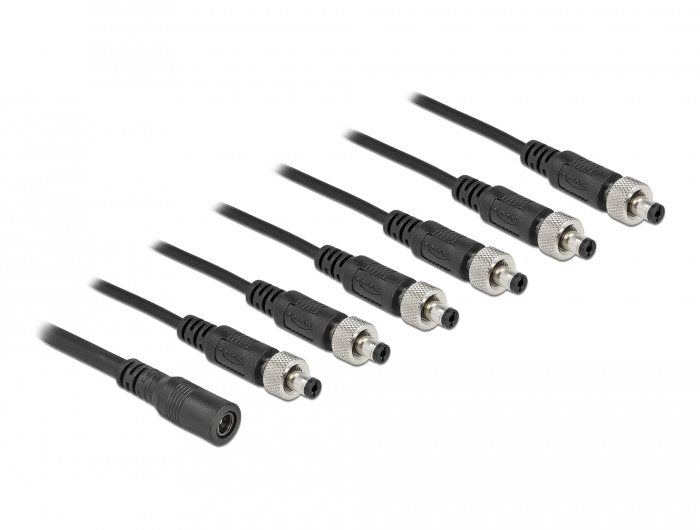 Delock Cable Divisor De Cc 5,5 X 2,1 Mm 1 X Hembra A 6 X Macho Atornillable