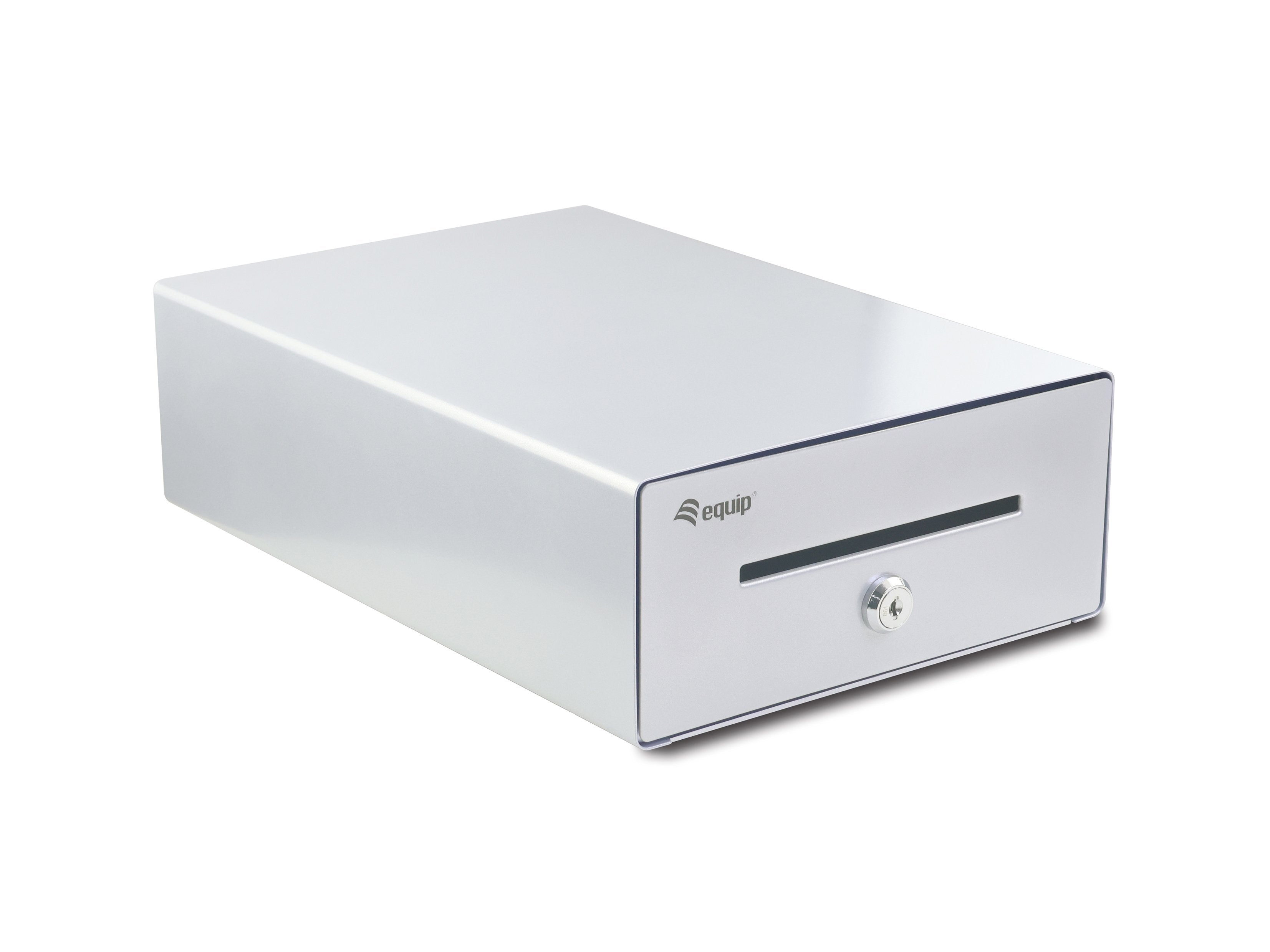 Tpv Cajon Portamonedas Equip Aluminio Apertura Manual Y Automatica Conector Rj11 Color Plata