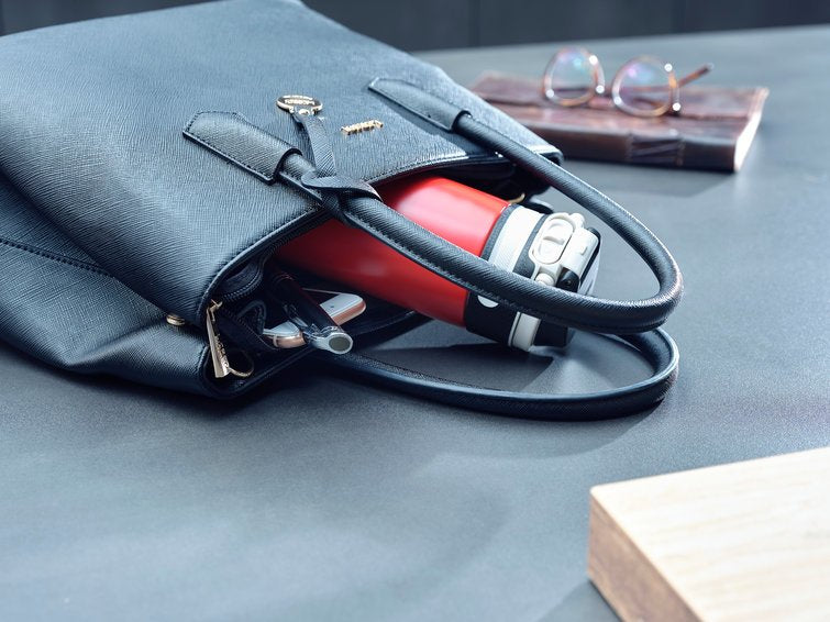 Leifheit 03245 Taza De Viaje 350 Ml Negro, Rojo Acero Inoxidable