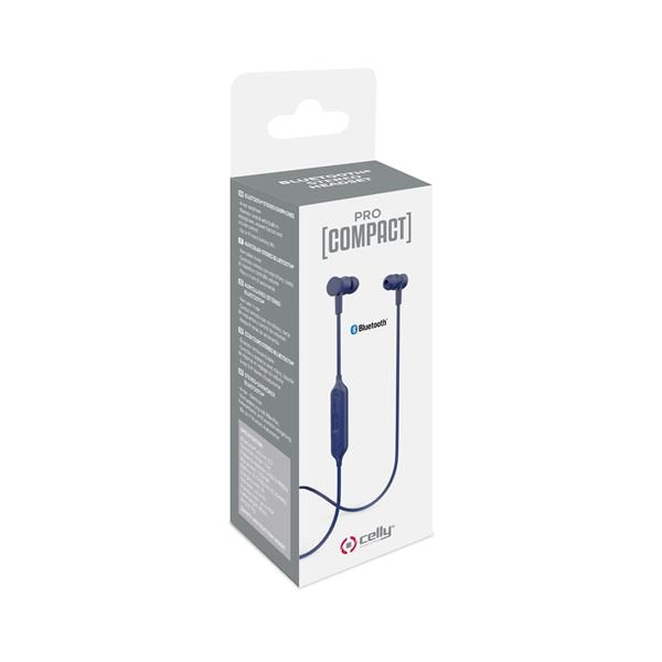 Celly Earphone Bluetooth Pro Compact Stereo Ear Blue Pcbhstereobl