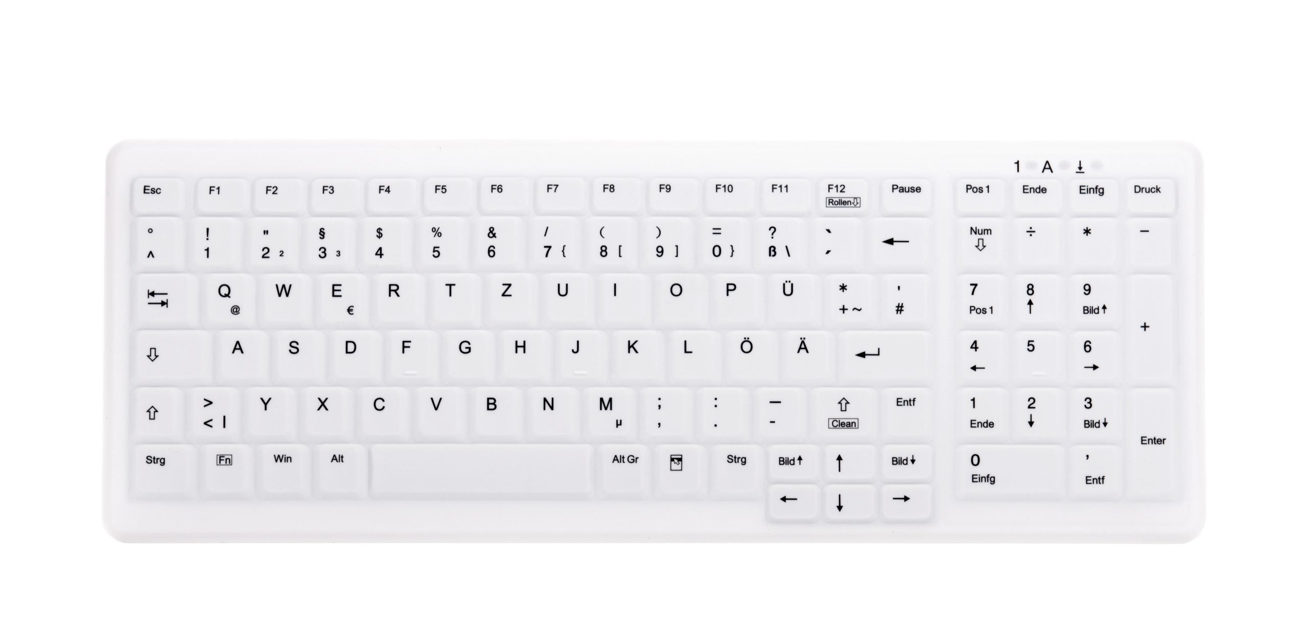 Cherry Ak-C7000 Teclado (Aleman) Higiénico Inalámbrico Desinfectable Con Campo Numérico Blanco