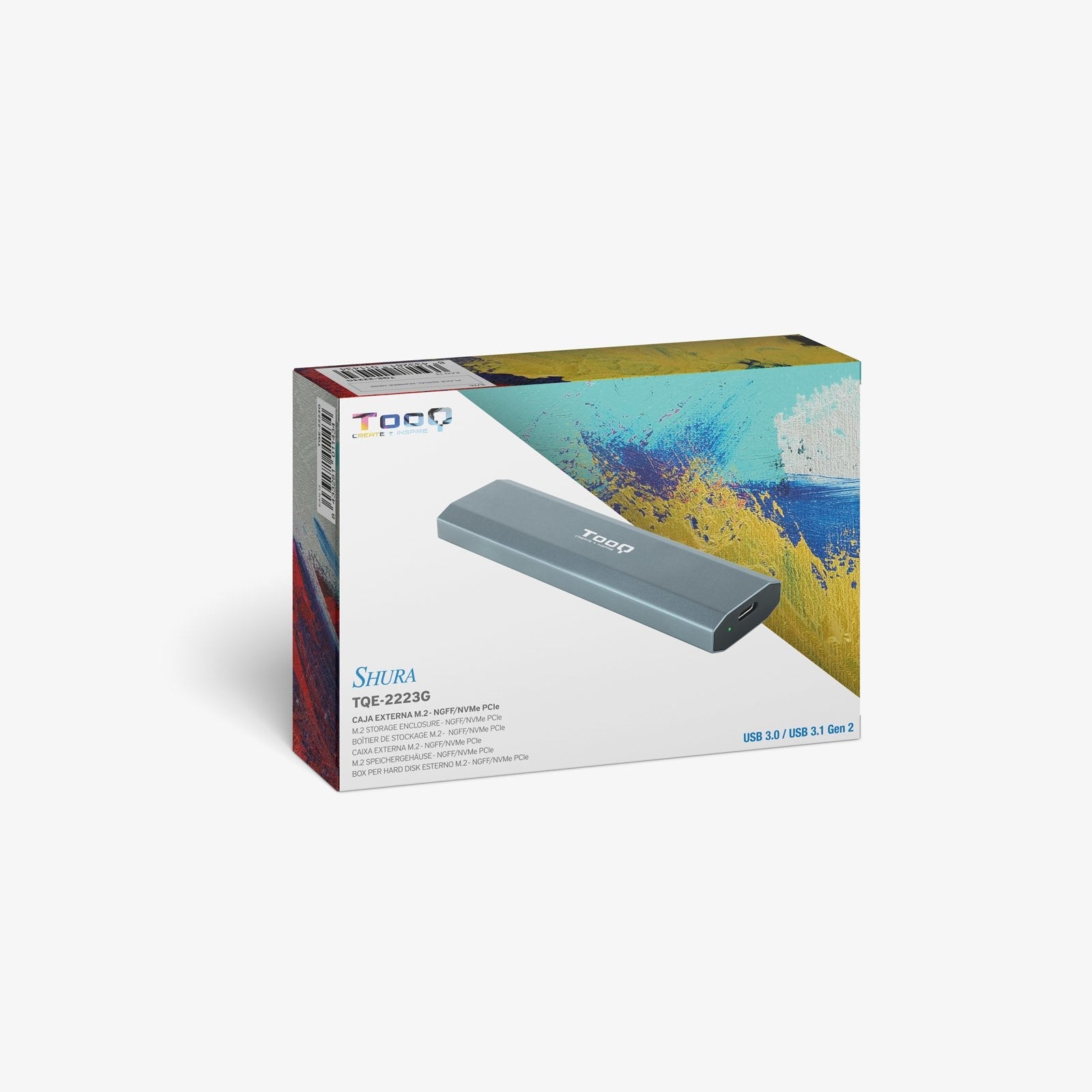 EAN 8433281011434 - TooQ Shura Caja externa para unidad de estado sólido (SSD) Gris M.2 imagen 10
