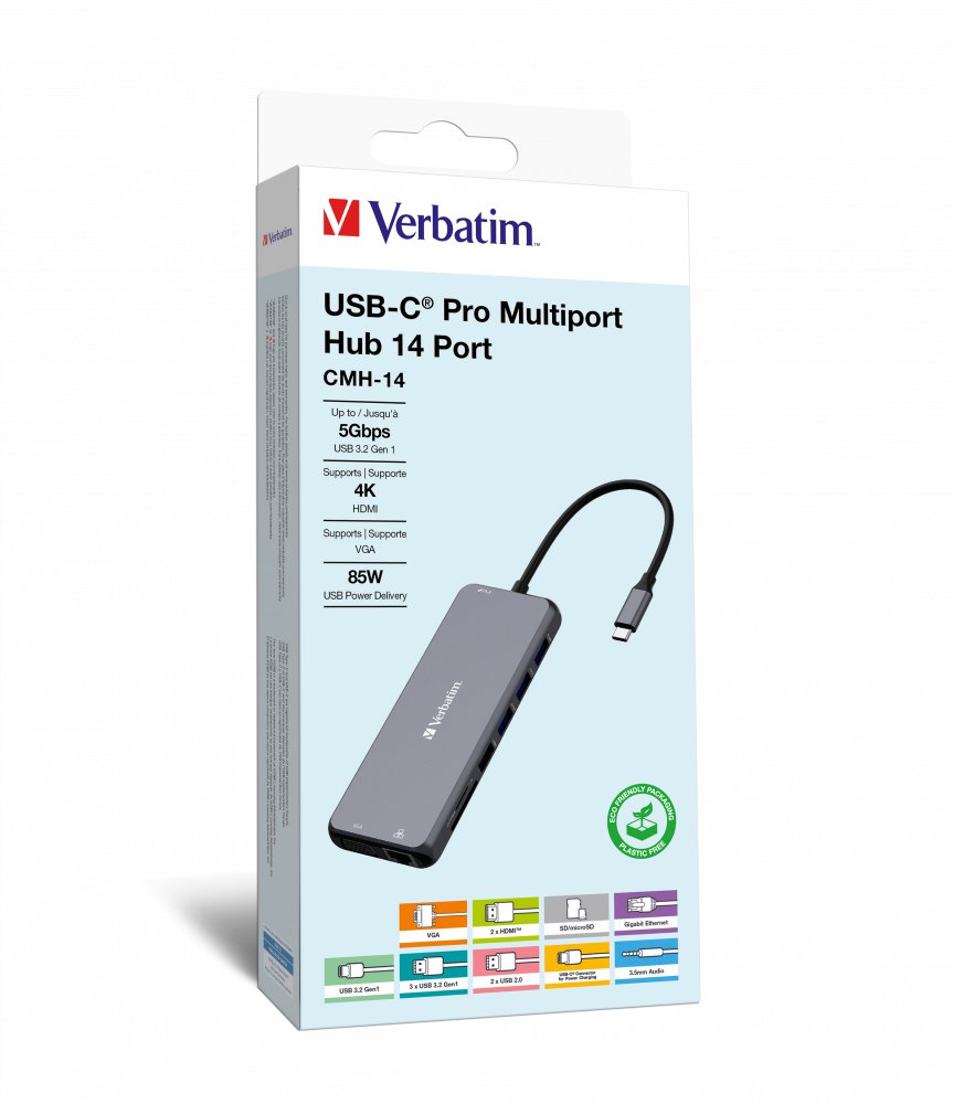 Hub Verbatim Usb-C Pro Multiport 14 Port Cmh-14 32154