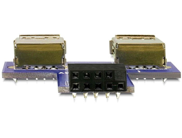 EAN 4043619418244 - DeLOCK 9-pin 2.54 mm/2 x USB 2.0 1 x 9-pin 2.54 mm 2 x USB 2.0-A Negro, Azul, Plata imagen 2