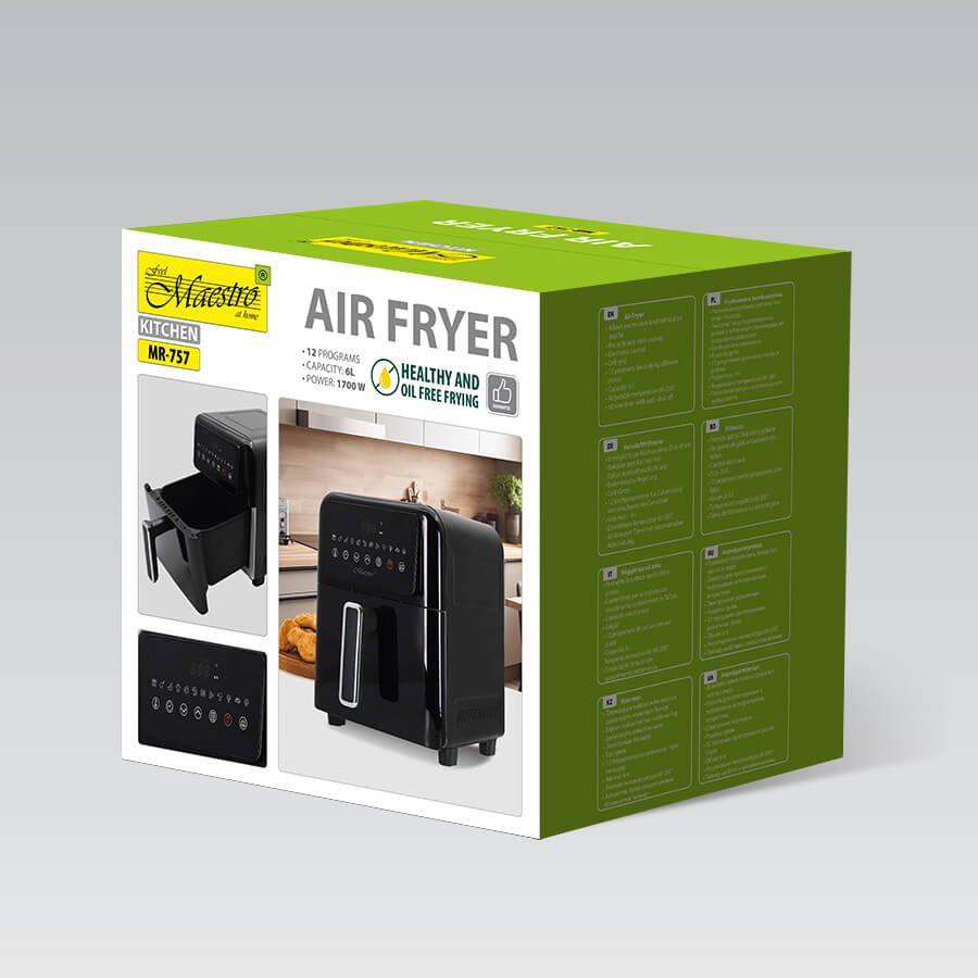 EAN 4820268321459 - Maestro MR-757 freidora Sencillo 6 L Independiente 1700 W Freidora de aire caliente Negro, Plata imagen 5