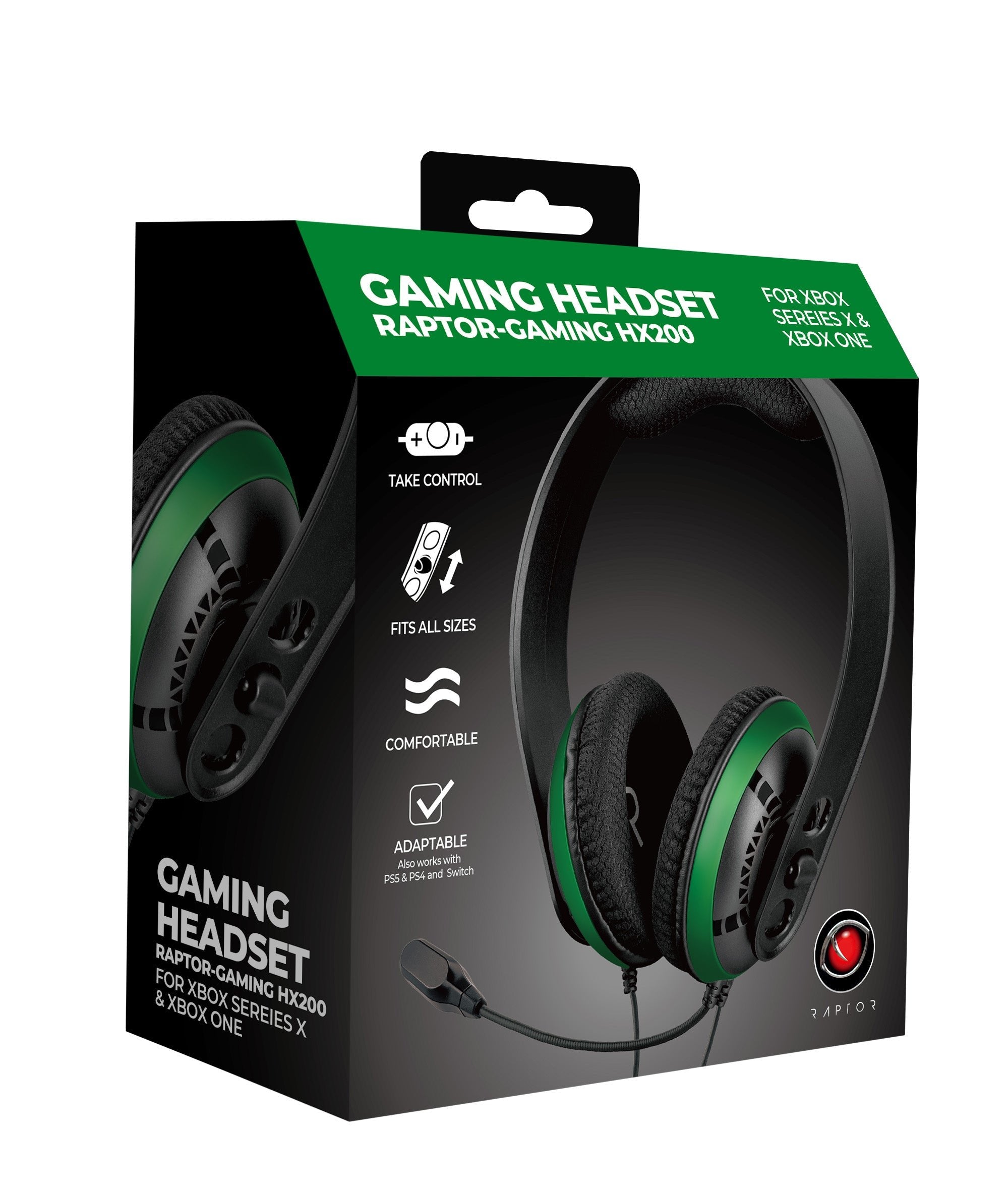 EAN 4251236200962 - Raptor Gaming HX200 Auriculares Alámbrico Diadema Juego Negro, Verde imagen 7