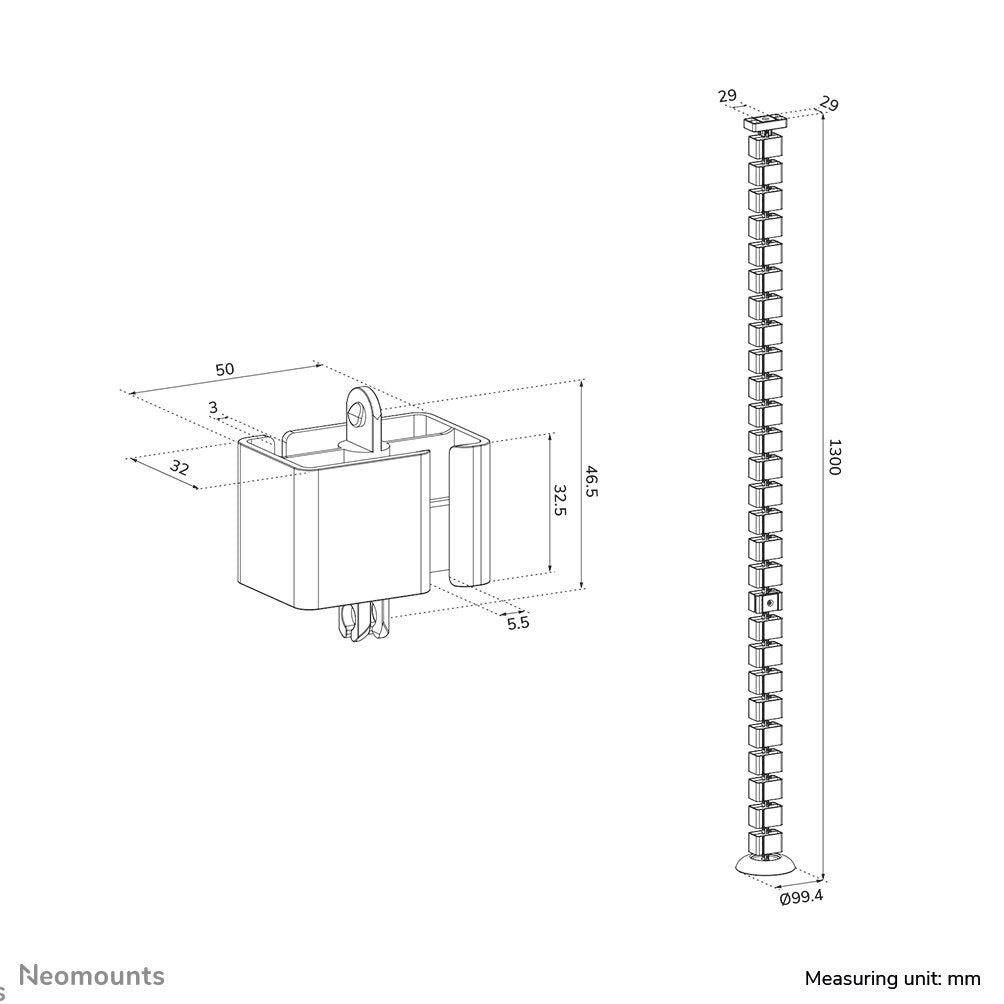 EAN 8721246340133 - Neomounts ADS06-132WH organizador de cables Escritorio Guía para cables Blanco 1 pieza(s) imagen 13