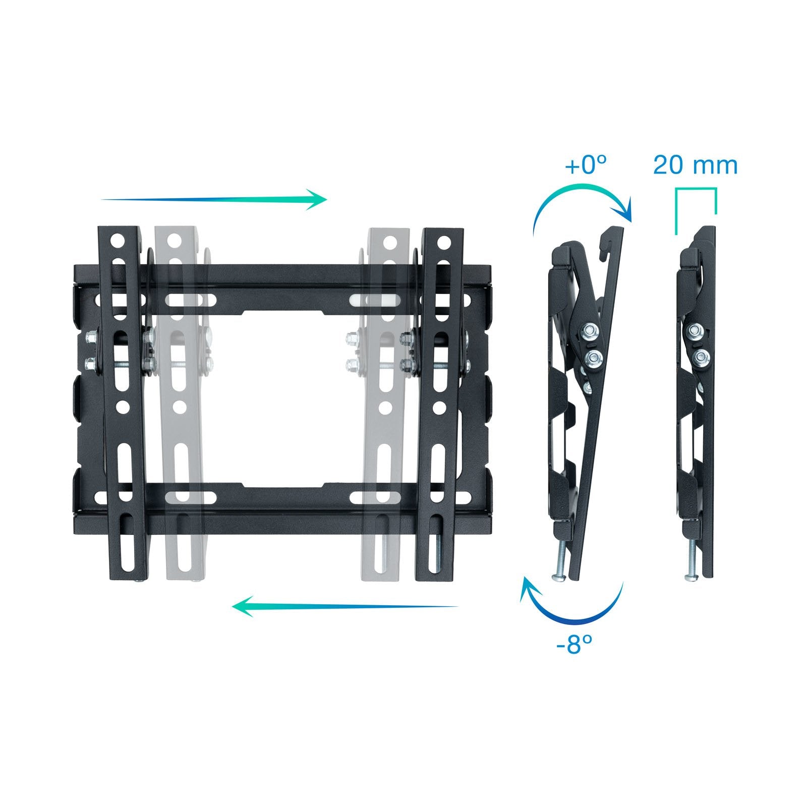 EAN 8433281011939 - TooQ LP1044T-B soporte para TV 109,2 cm (43") Negro imagen 2