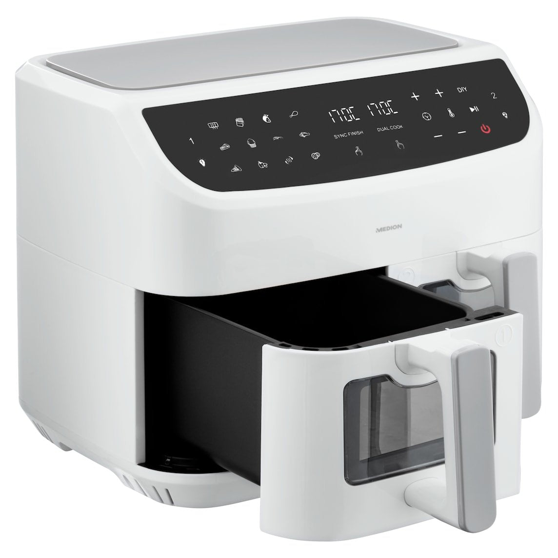 Freidora Medion Doppel Life P20 Md11760 Xxl (Blanco, 2.600 Watt, 2 Körbe Je 4,35 Liter) 50077283