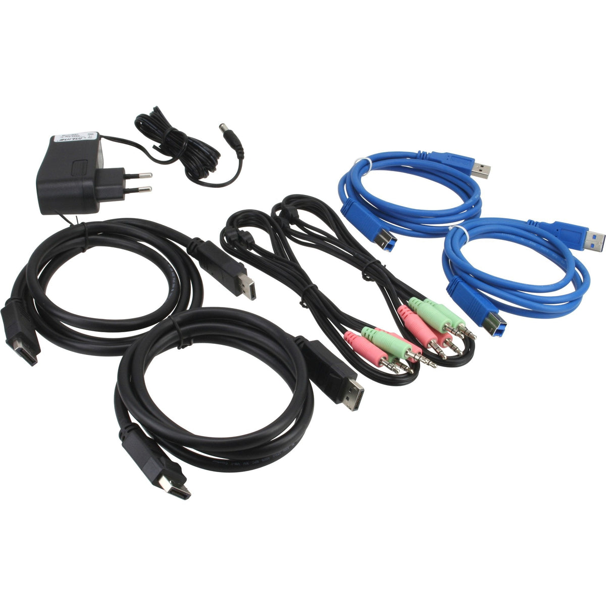 Switch Kvm Inline Hub Usb 3.0 Displayport De 2 Puertos Con Audio