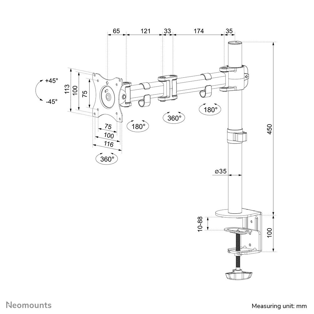 EAN 8717371446482 - Neomounts NM-D135WHITE soporte para monitor 76,2 cm (30") Escritorio Blanco imagen 8