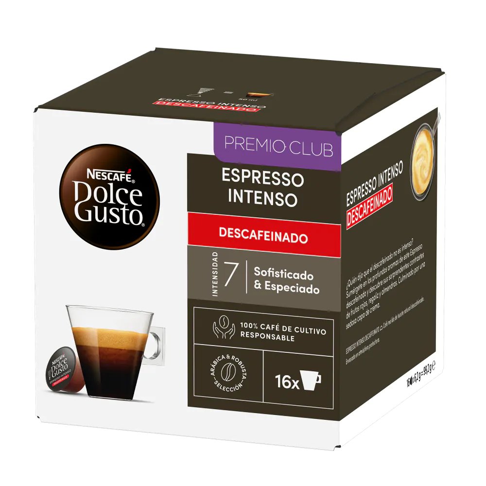 CãPsulas Dolce Gusto Espresso Intenso Descafeinado Tripack Nescafe 48 Unidades (3x16)
