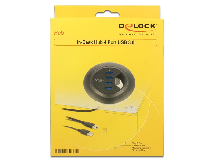 EAN 4043619628681 - DeLOCK 62868 hub de interfaz USB 3.2 Gen 1 (3.1 Gen 1) Type-A 5000 Mbit/s Negro imagen 5