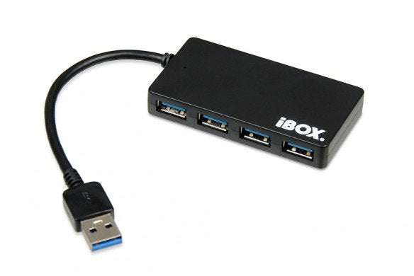 I-Box Hub Usb 3.0 4 Puertos Slim Negro