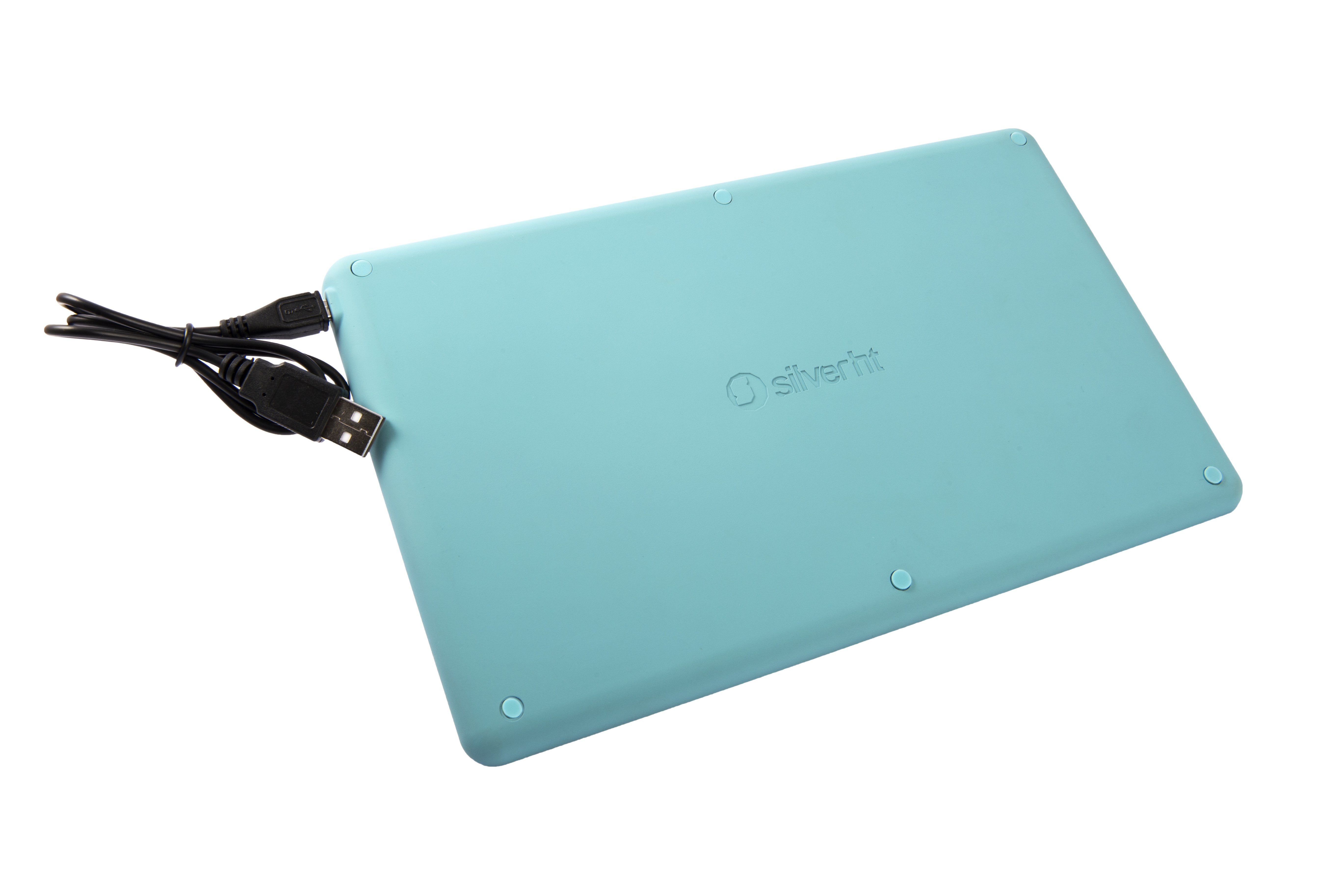 Teclado Silver Ht Inalambrico Bt V3.0 (Win And Ios Smarttv) Blanco Azul