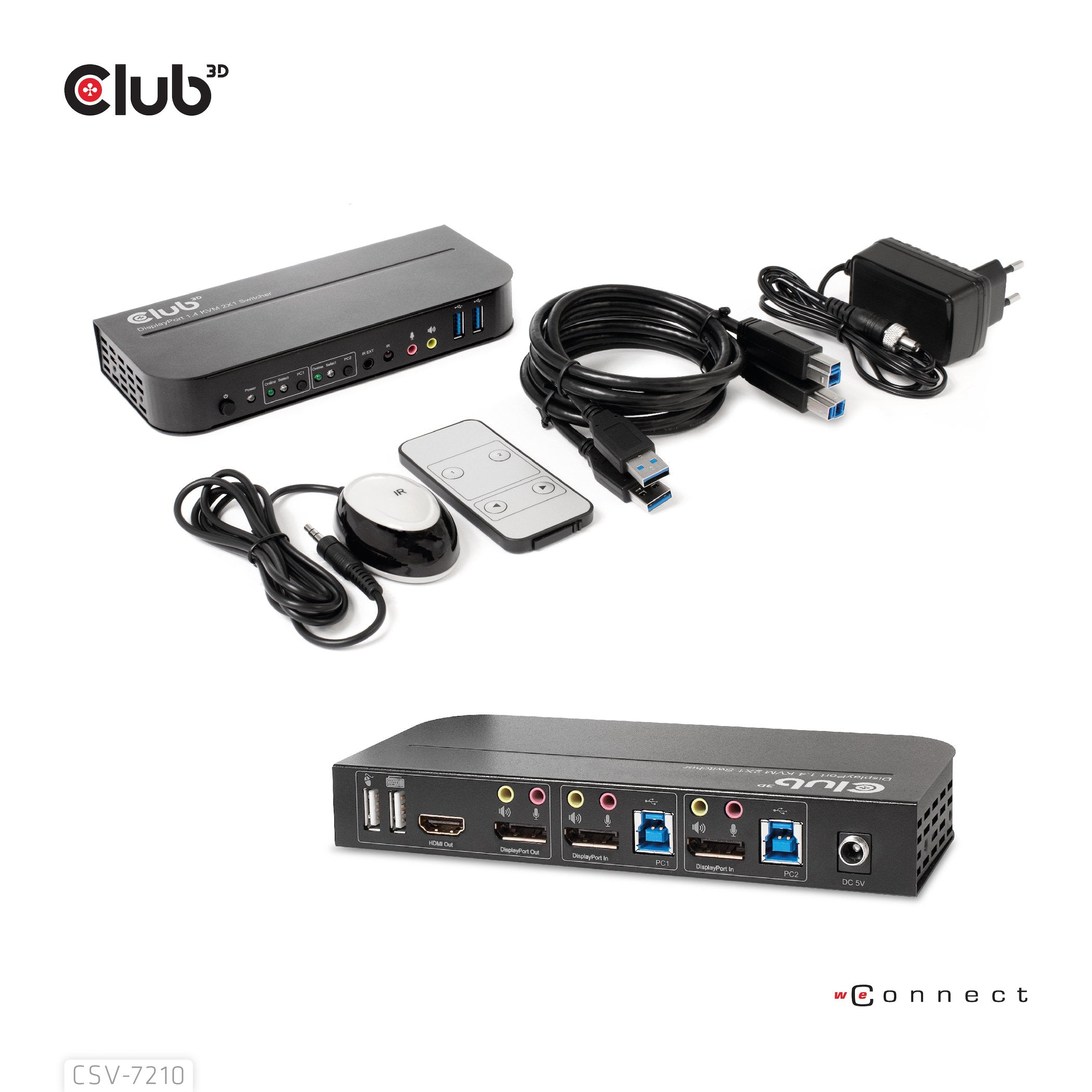 EAN 8719214472238 - CLUB3D CSV-7210 interruptor KVM Negro imagen 5