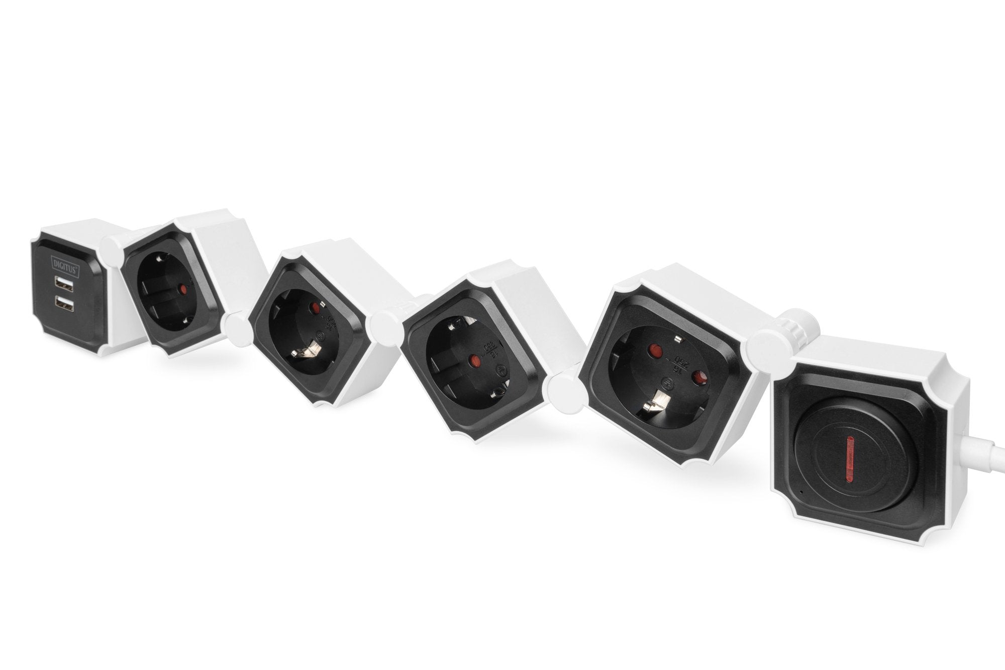 EAN 4016032463917 - Digitus DA-70620 base múltiple 1,6 m 4 salidas AC Interior Negro, Blanco imagen 1