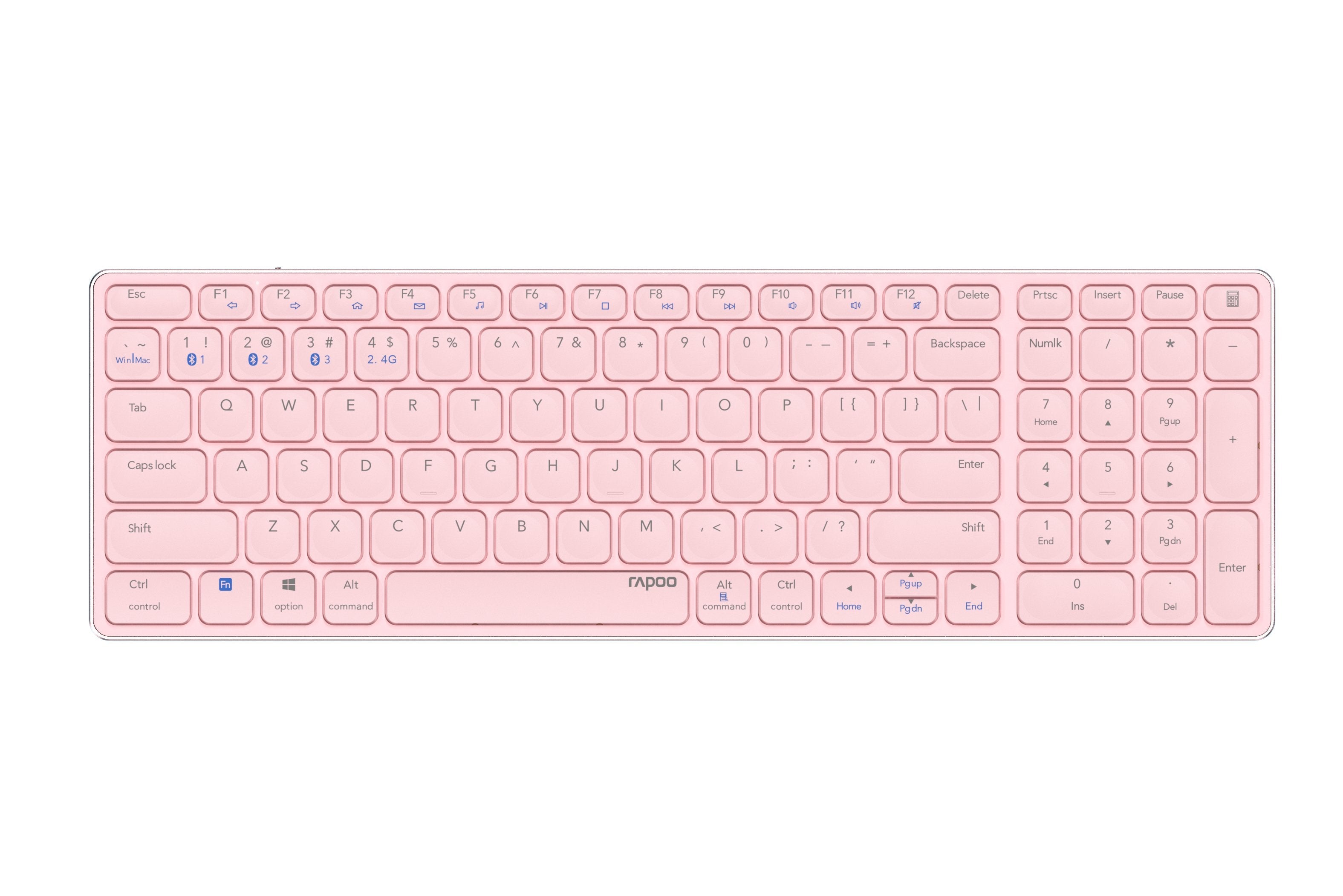 EAN 6940056121615 - Rapoo E9700M teclado Oficina RF Wireless + Bluetooth QWERTY Inglés internacional Rosa imagen 1